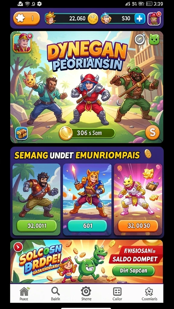 merdeka138 - Tampilan menu utama yang sederhana dan menarik.